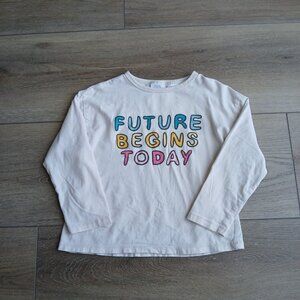 🛍 Zara Girls Long Sleeve Shirt Comfy 100% Cotton Size 4-5 Years Good Condition